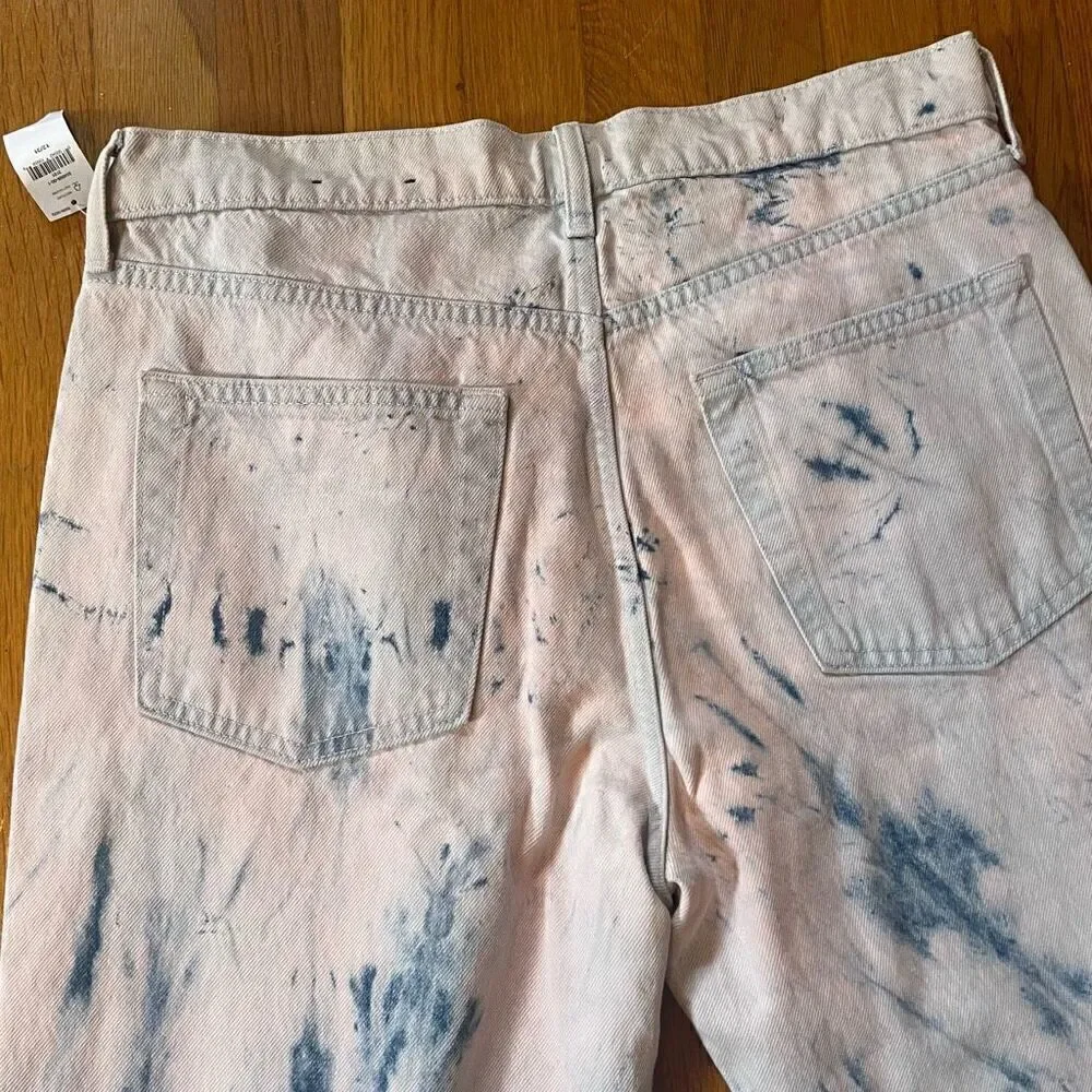 GAP | cheeky straight high rise light pink tie-dye jeans 12/31 NWT